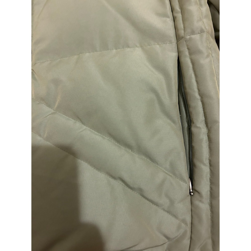 Vintage Quilted Down Zip Up Jacket Green Larry Levine Womens Medium Ski Snow - Picture 5 of 8